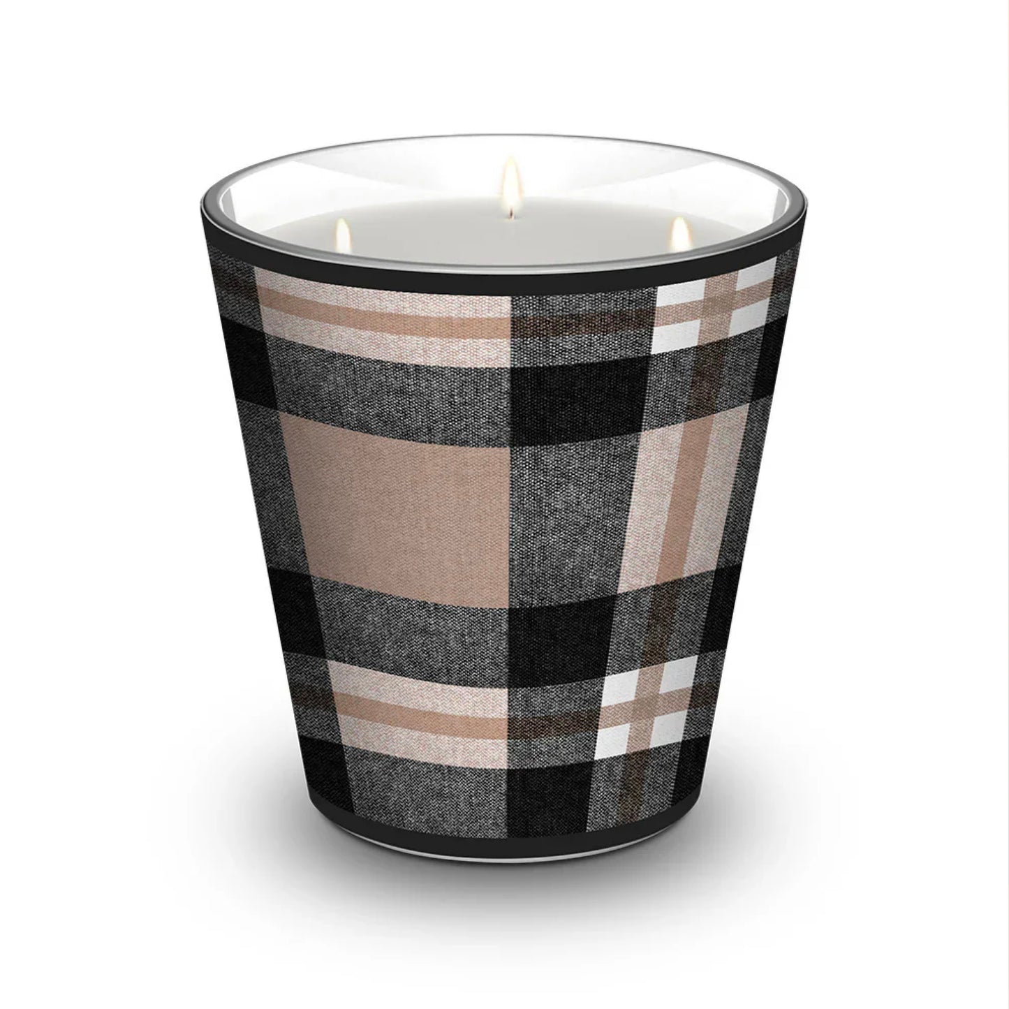 Bougie Parfumée Carreaux Écossais - Santal / Vanille / Musc