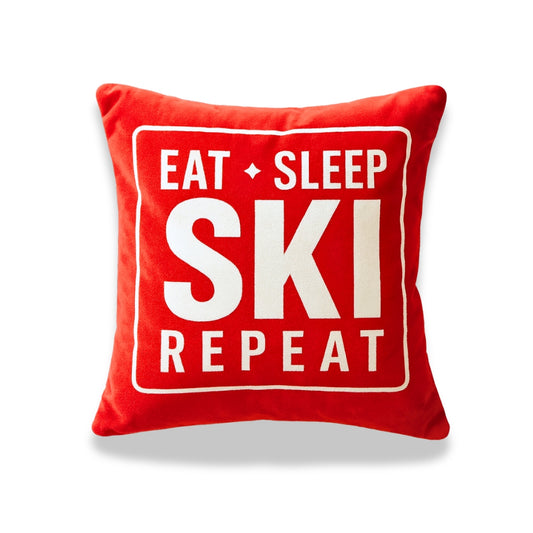 Coussin eat sleep ski repeat