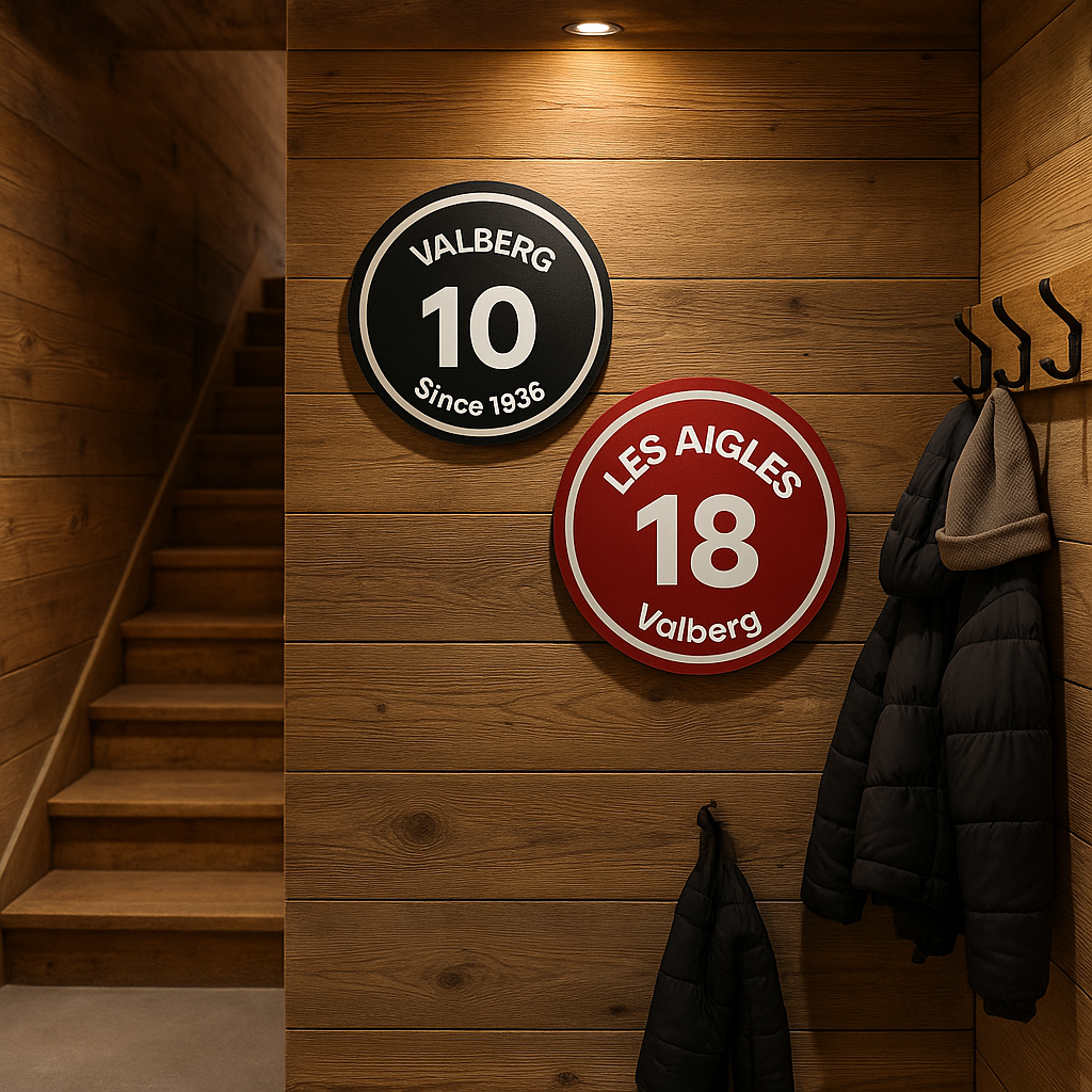 Tableau rond - Panneau pistes de ski