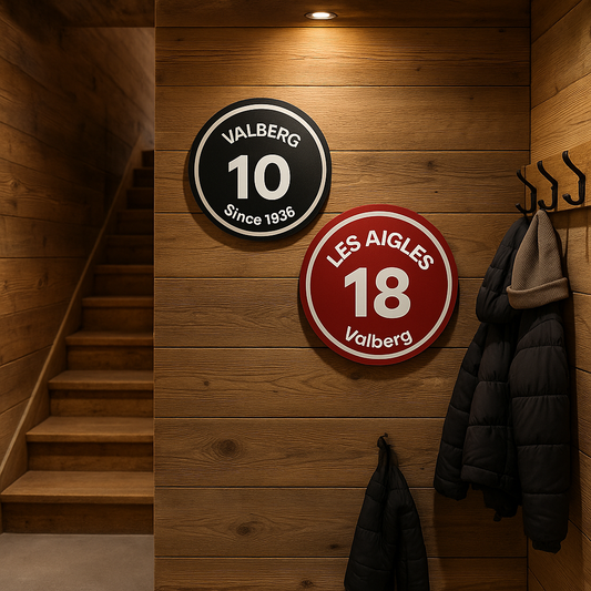 Tableau rond - Panneau pistes de ski