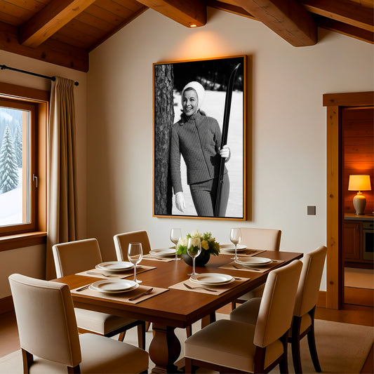 Tableau Ski Vintage Noir et Blanc