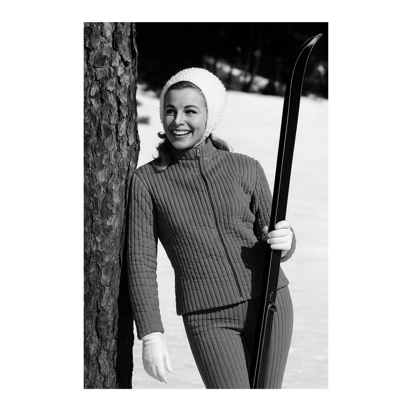 Tableau Ski Vintage Noir et Blanc