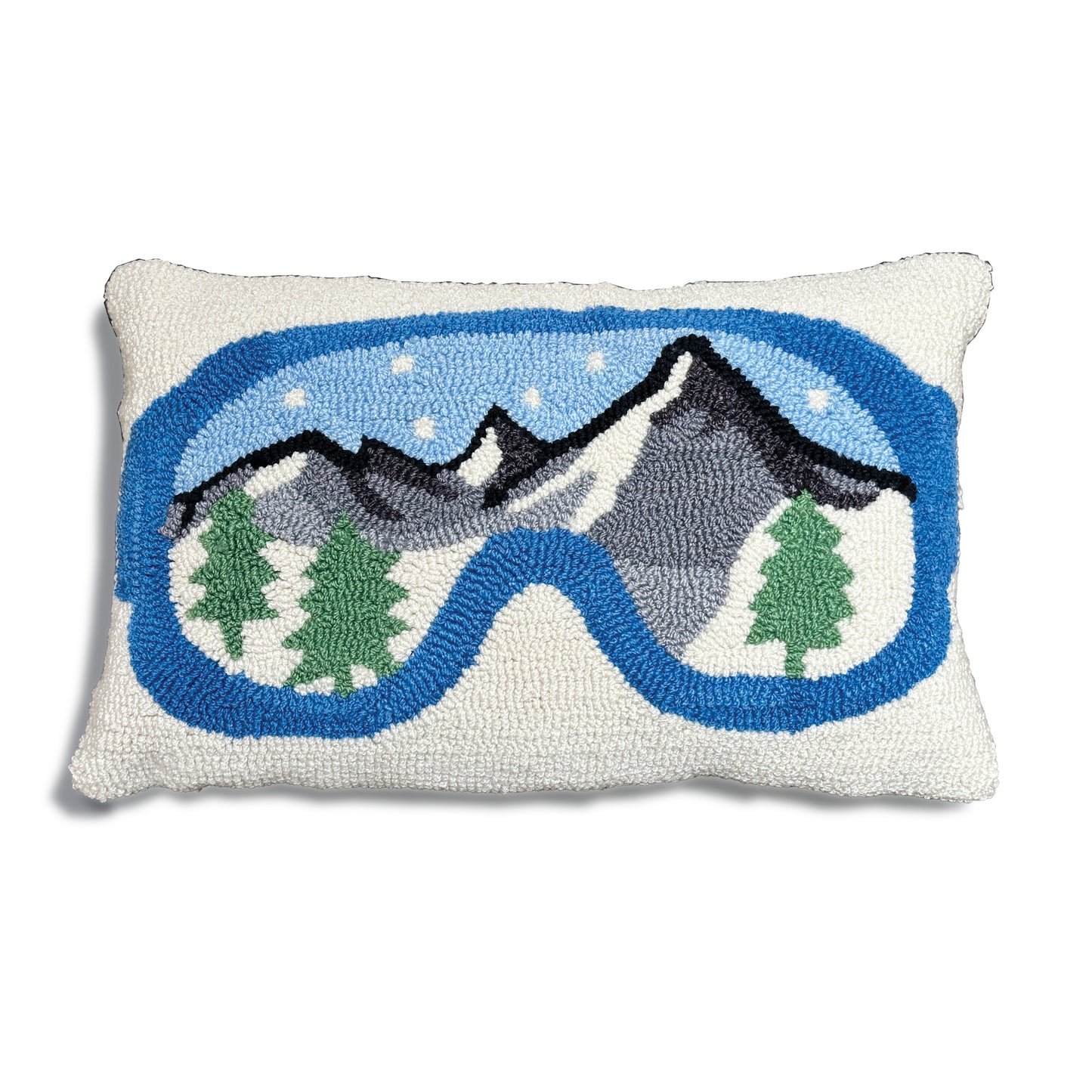 Coussin Hiver Brodé - Motif masque de ski