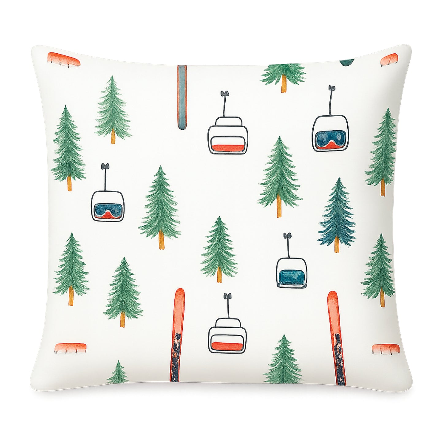 Coussin Décoratif Ski et Montagne