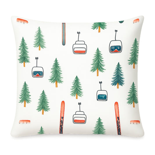 Coussin Décoratif Ski et Montagne