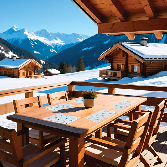 Sets de table lavables motif skieurs