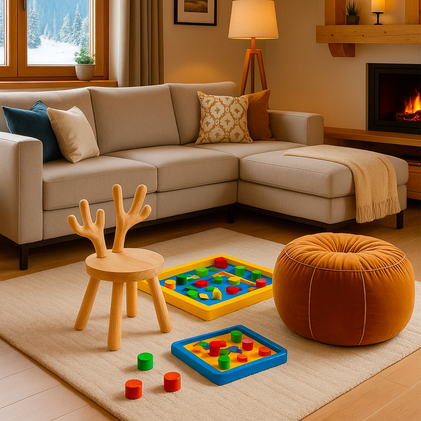 Tabouret en Bois Forme de Cerf