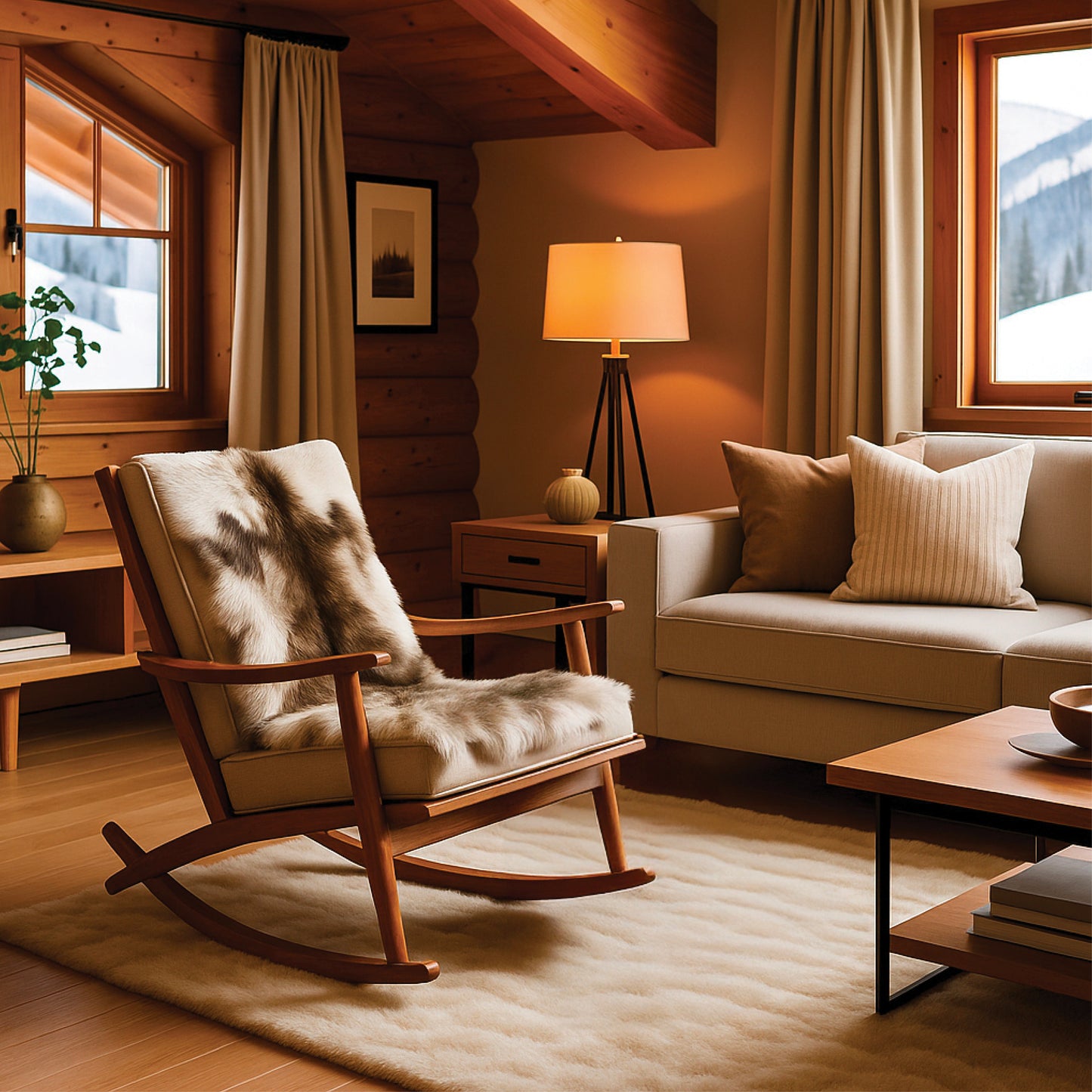 Tapis peau de renne en fausse fourrure