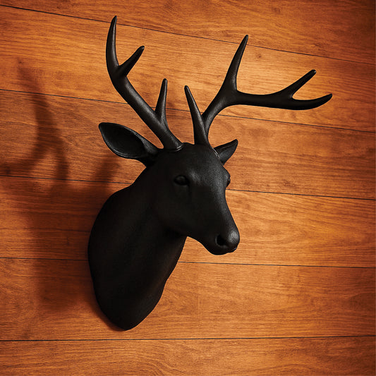 Tête de cerf murale noire