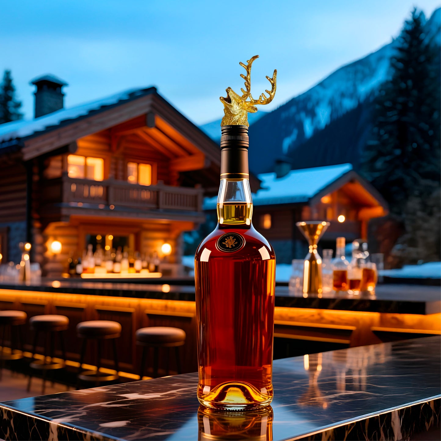 Verseur à vin tête de cerf